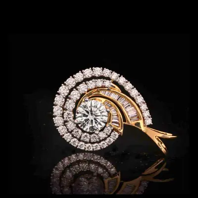 Luxury 3 Carat Lab Grown Diamond Halo Pendant with Round & Baguette Diamonds