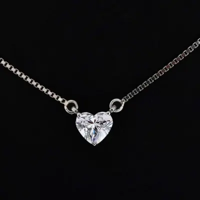 1.00 Carat Heart Shape Lab Grown Diamond Pendant