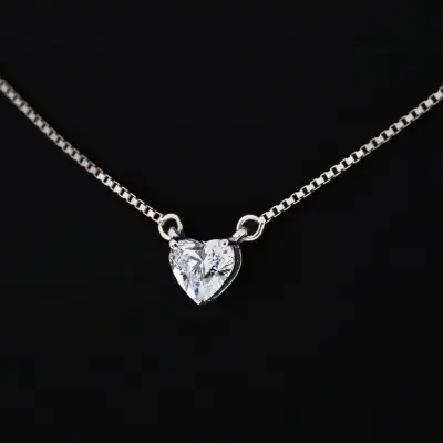 1.00 Carat Heart Shape Lab Grown Diamond Pendant