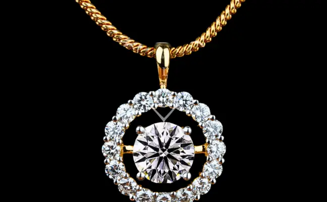 Luxury Round Solitaire Halo Lab Grown Diamond Pendant