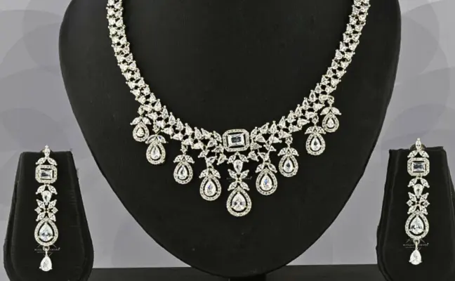 Statement Pear Drop Lab Grown Diamond Necklace & Earrings Set