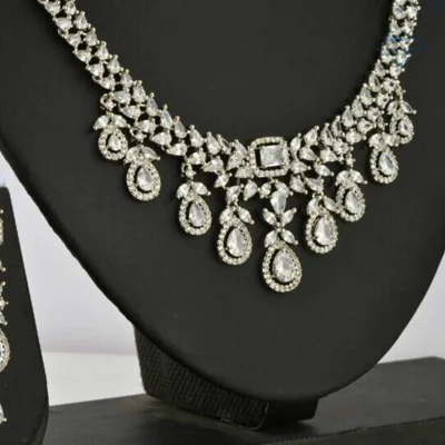 Statement Pear Drop Lab Grown Diamond Necklace & Earrings Set