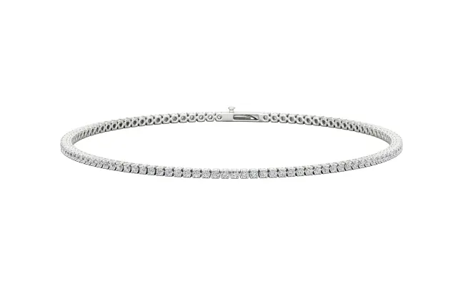 Four Prong 1 CT TW Natural Diamond Tennis Bracelet