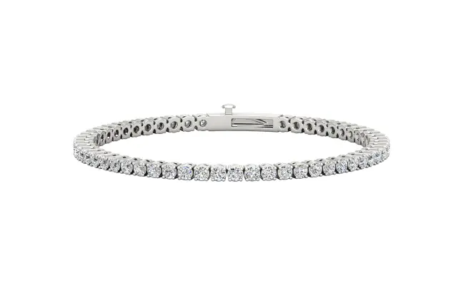Four Prong 2.5 CT TW Natural Diamond Tennis Bracelet