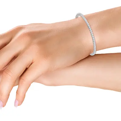 Four Prong 5 CT TW Natural Diamond Tennis Bracelet