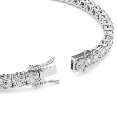 Four Prong 10 CT TW Natural Diamond Tennis Bracelet