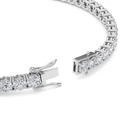 Four Prong 10 CT TW Natural Diamond Tennis Bracelet