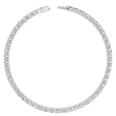 Four Prong 10 CT TW Natural Diamond Tennis Bracelet