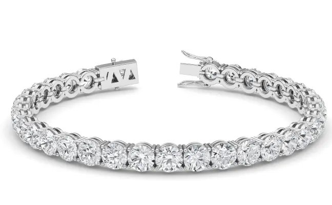 Four Prong 12 CT TW Natural Diamond Tennis Bracelet