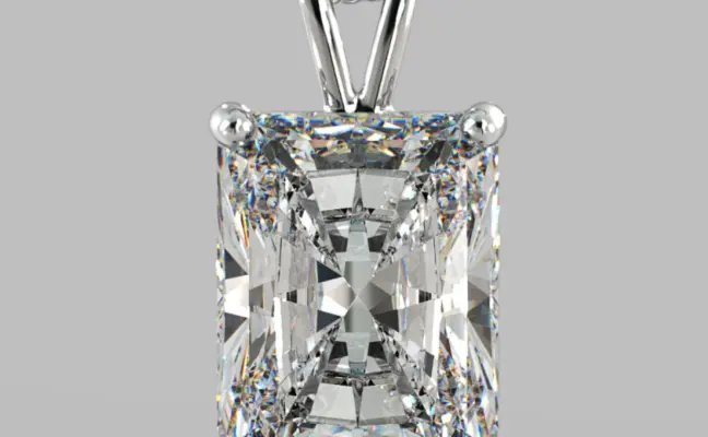 CaratX 1.00 CTW Radiant Cut Diamond Pendant in 4 Prong Basket Setting