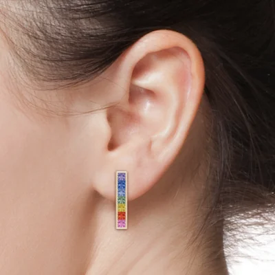 Stunning Rainbow Sapphire Earrings Limited Edition | CaratX Earring Collection