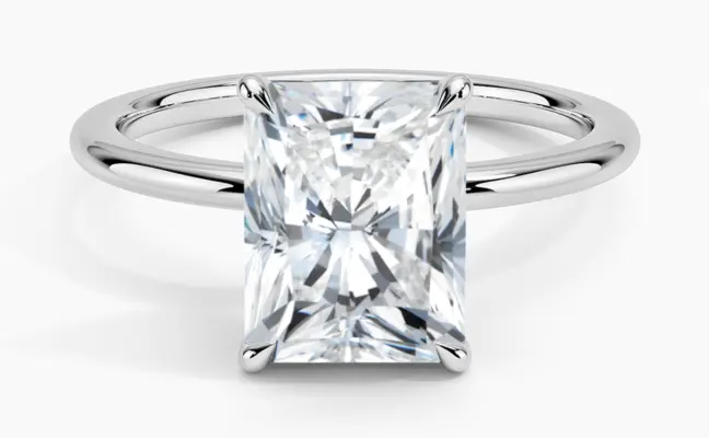 Stunning Radiant Cut Ideal 1.50 ctw E VS1 Solitaire | CaratX Natural Radiant Engagement Ring