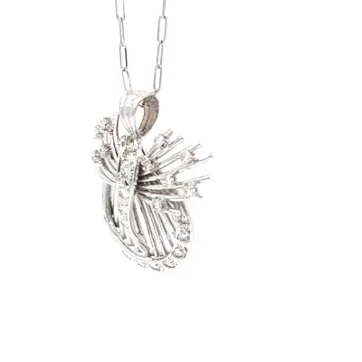 14K white gold pendant