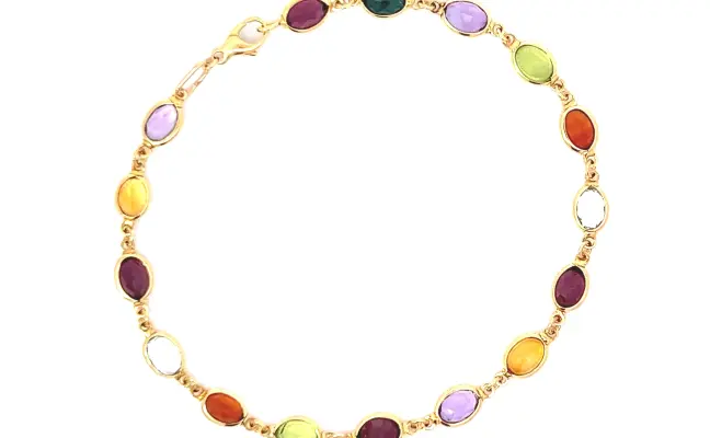 18K yellow gold, multi-stone bracelet