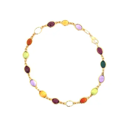 18K yellow gold, multi-stone bracelet