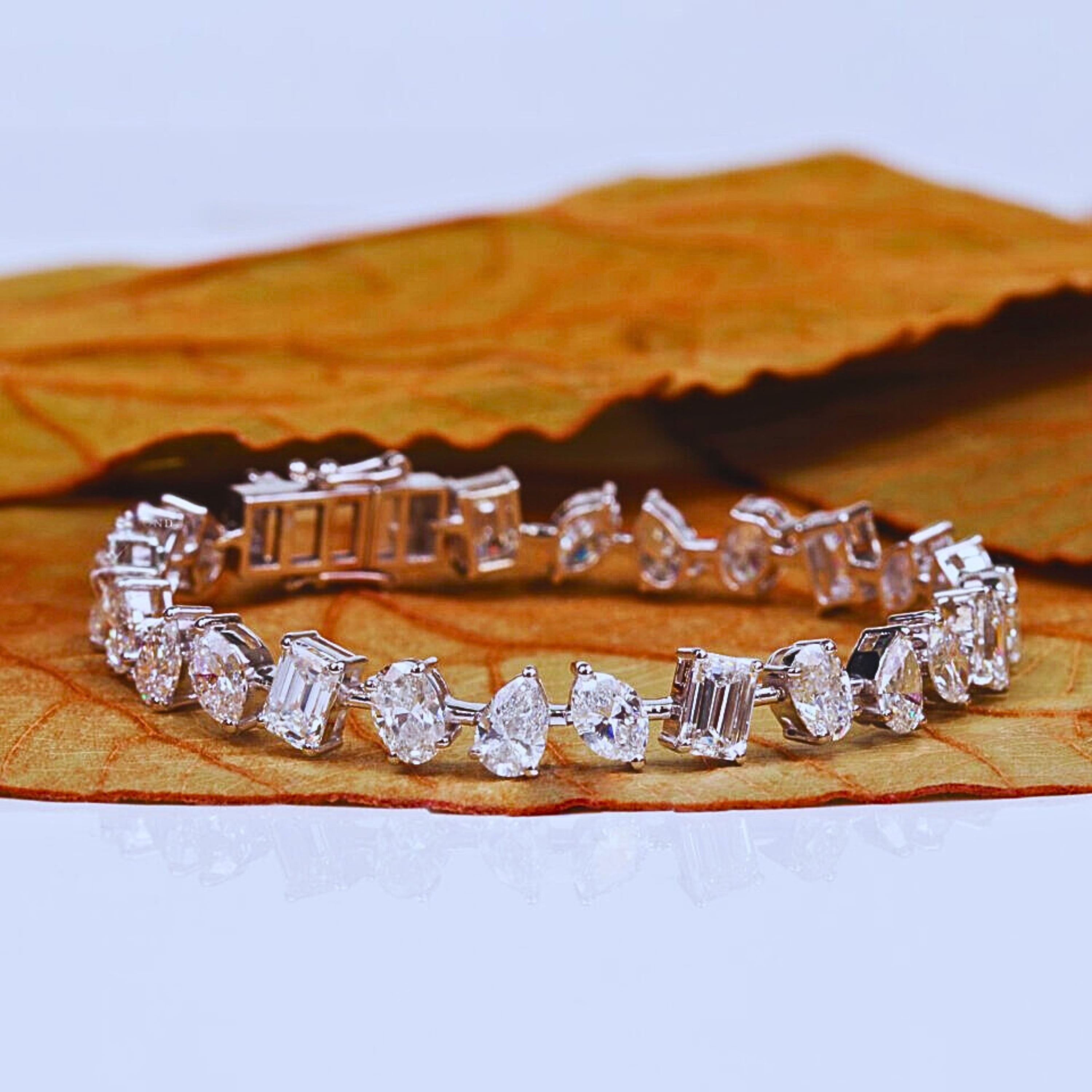 Multi-Shaped Lab Grown Diamonds Tennis Bracelet