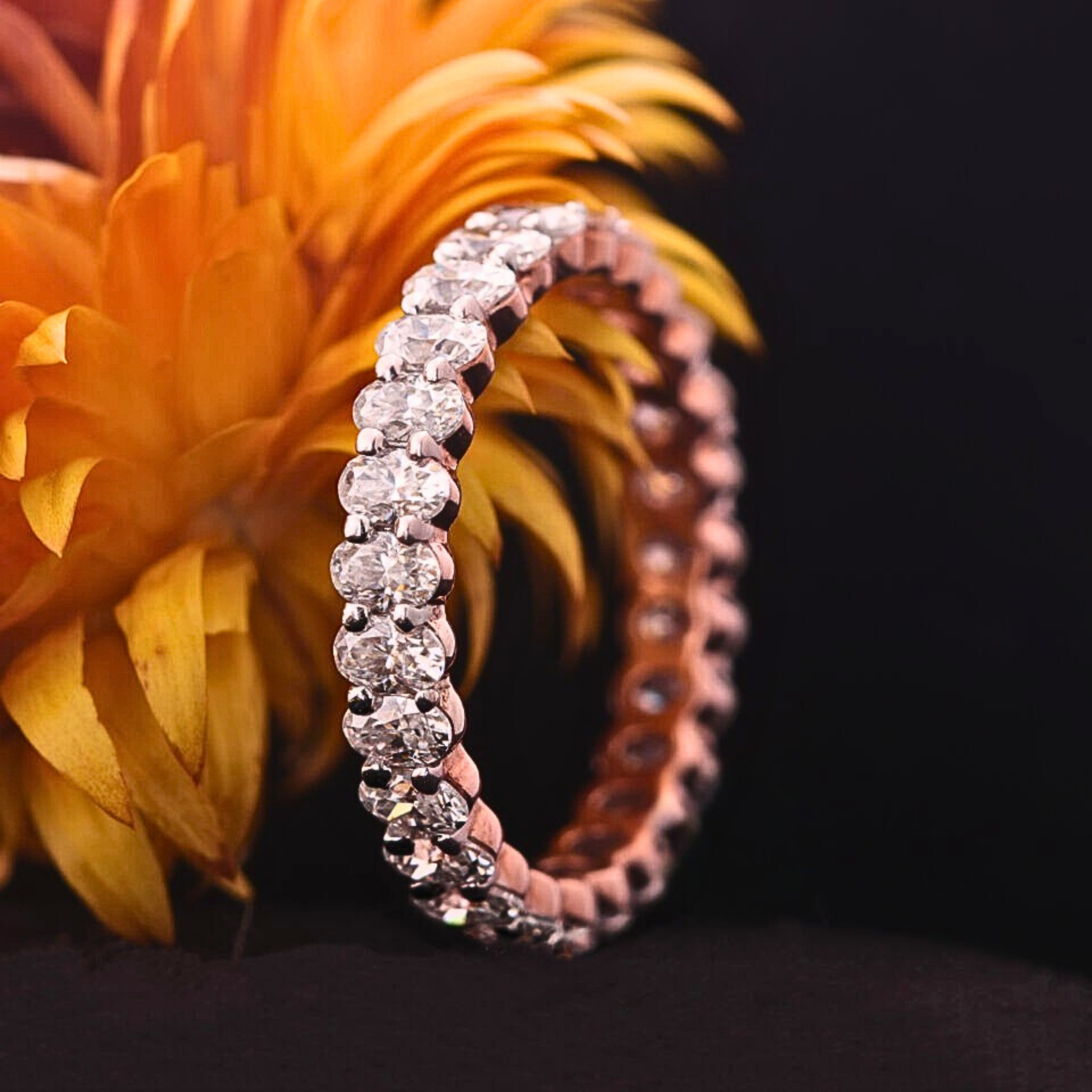 Oval Diamond Full Eternity Band Ring