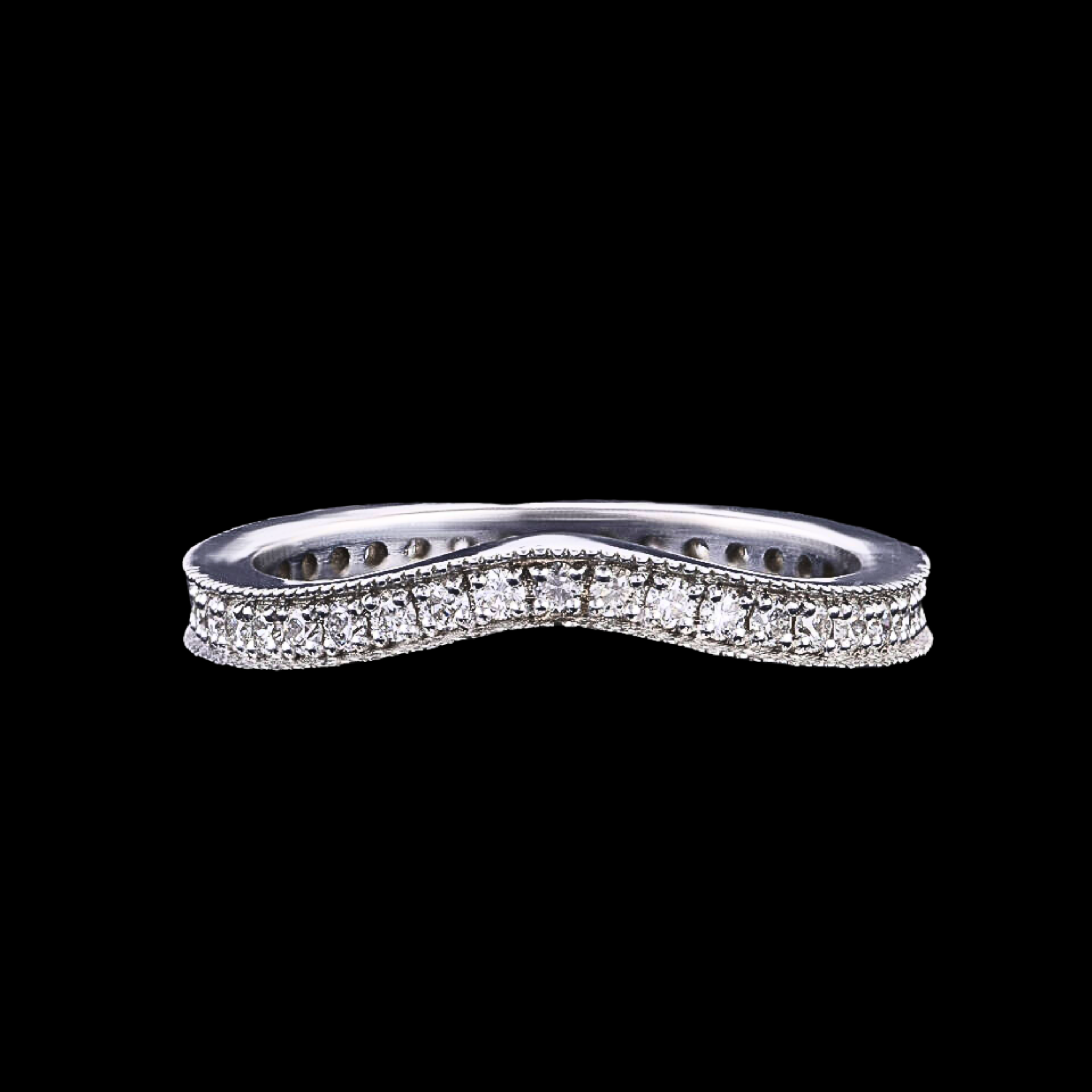 Curved Pavé Lab Grown Diamond Wedding Ring