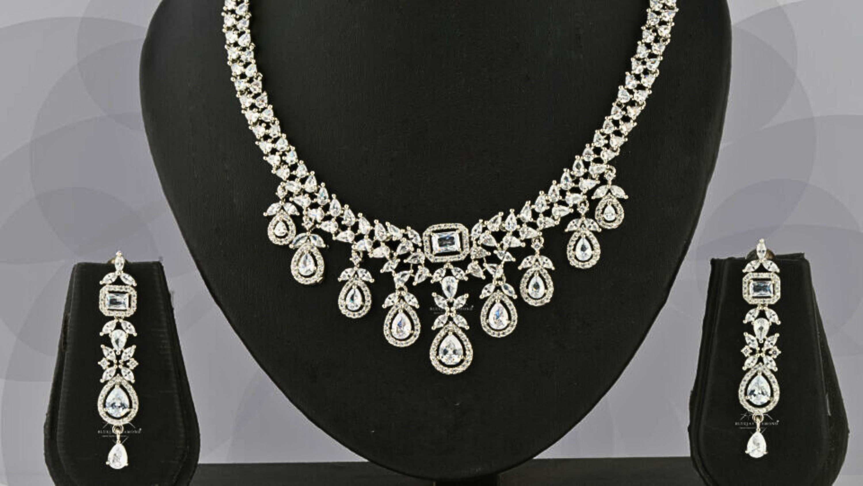 Statement Pear Drop Lab Grown Diamond Necklace & Earrings Set