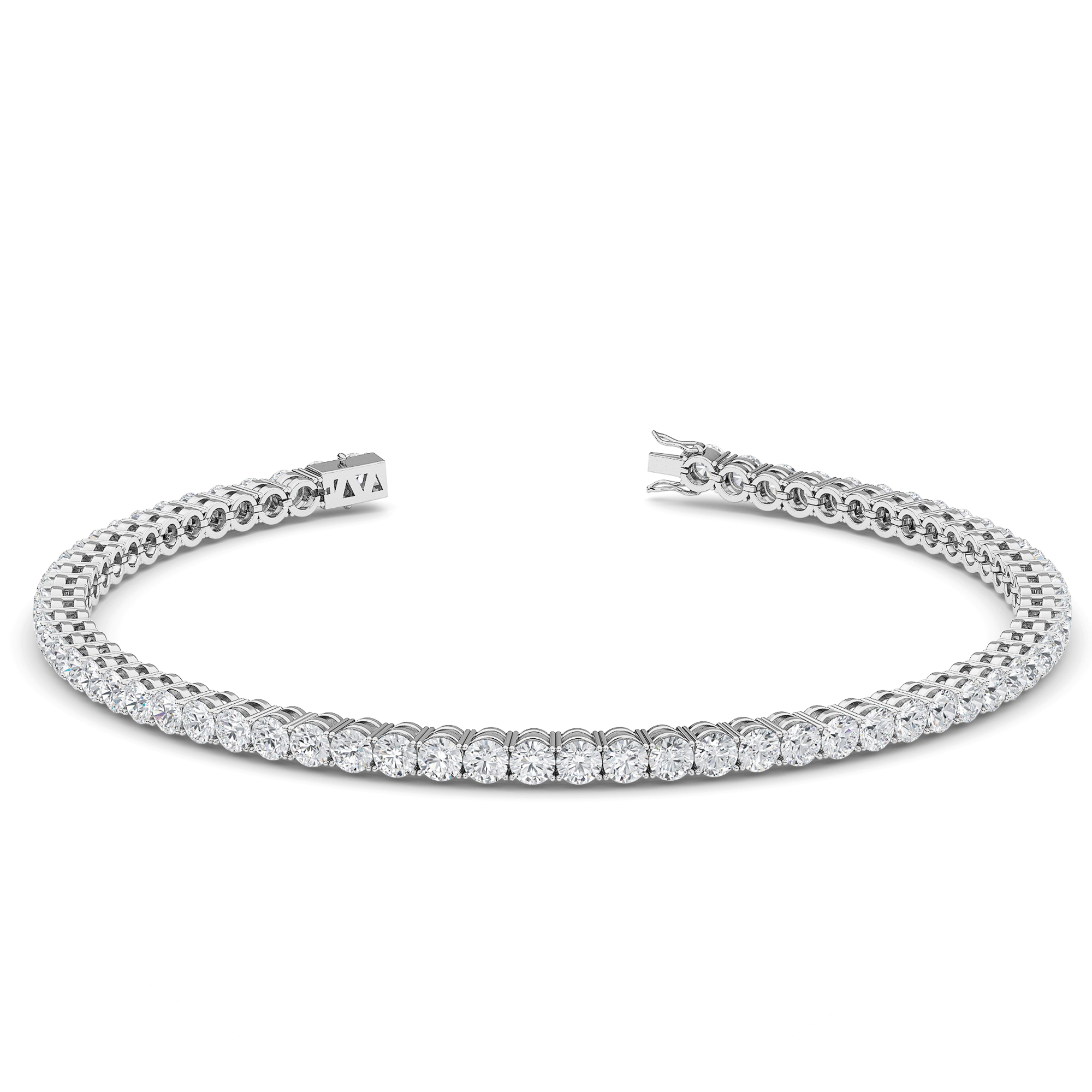 Four Prong 3 CT TW Natural Diamond Tennis Bracelet