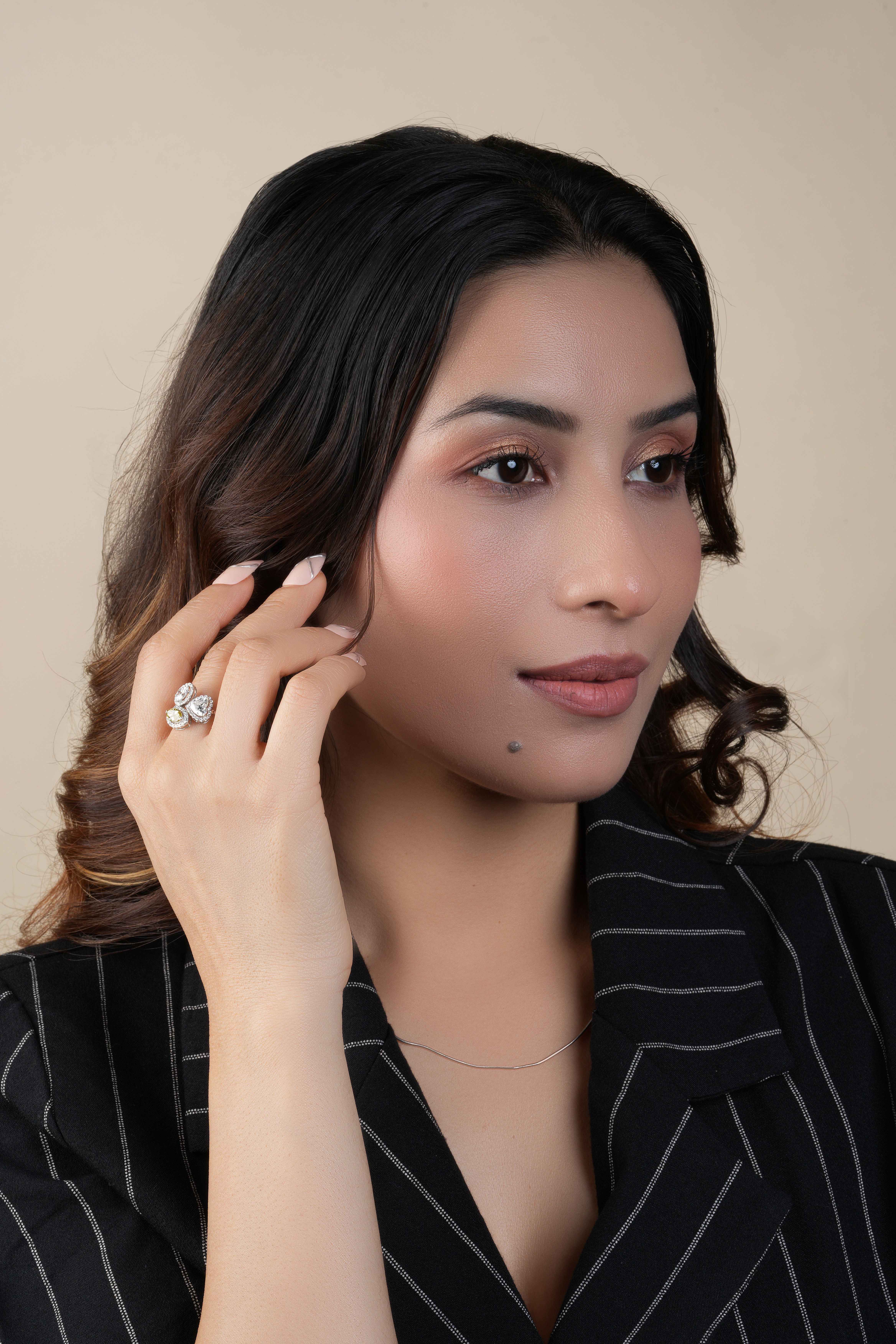 Oval–Marquise–Heart Cut Diamond Halo Engagement Ring