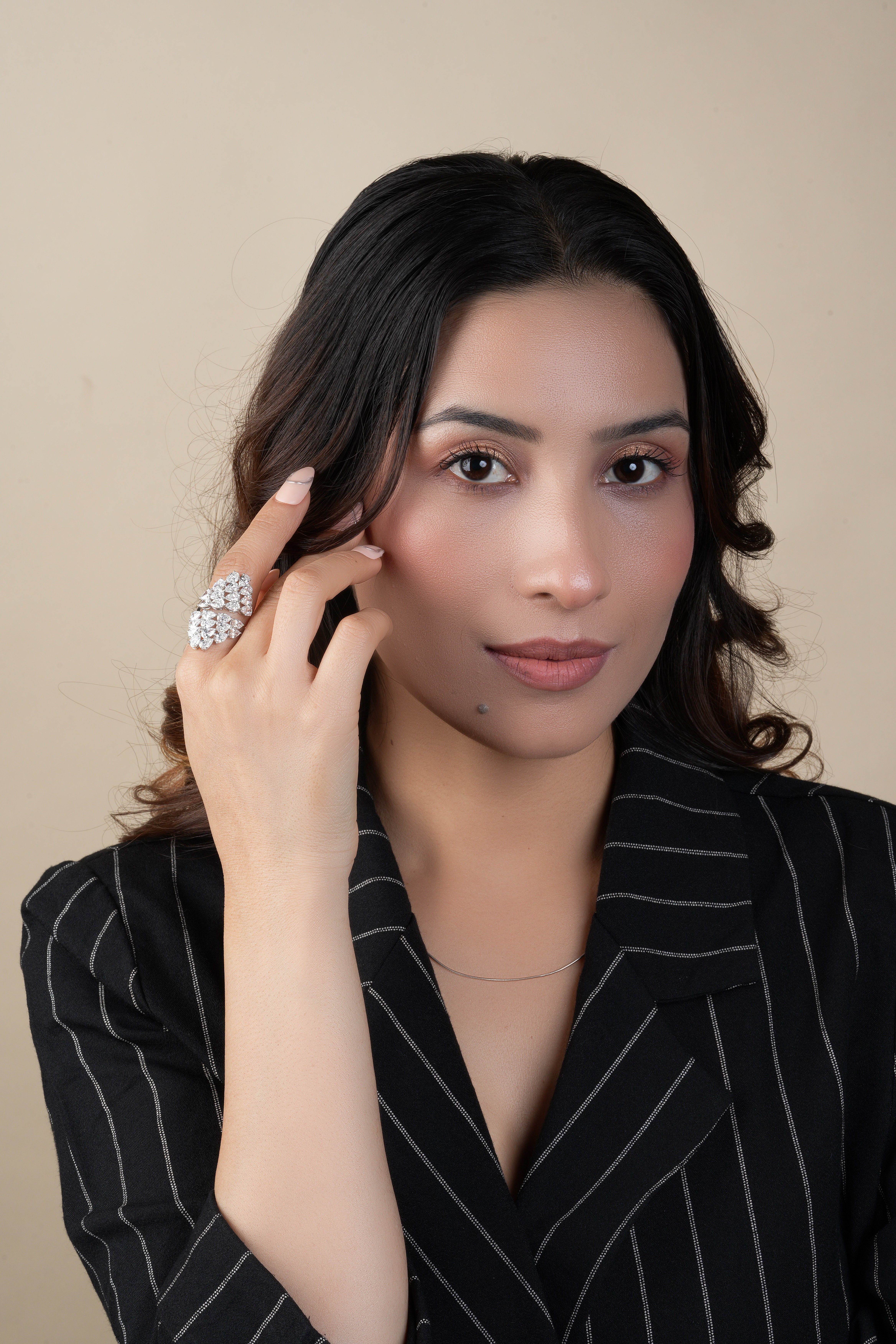 Pear-cut Lab-grown Diamond Bypass Ring