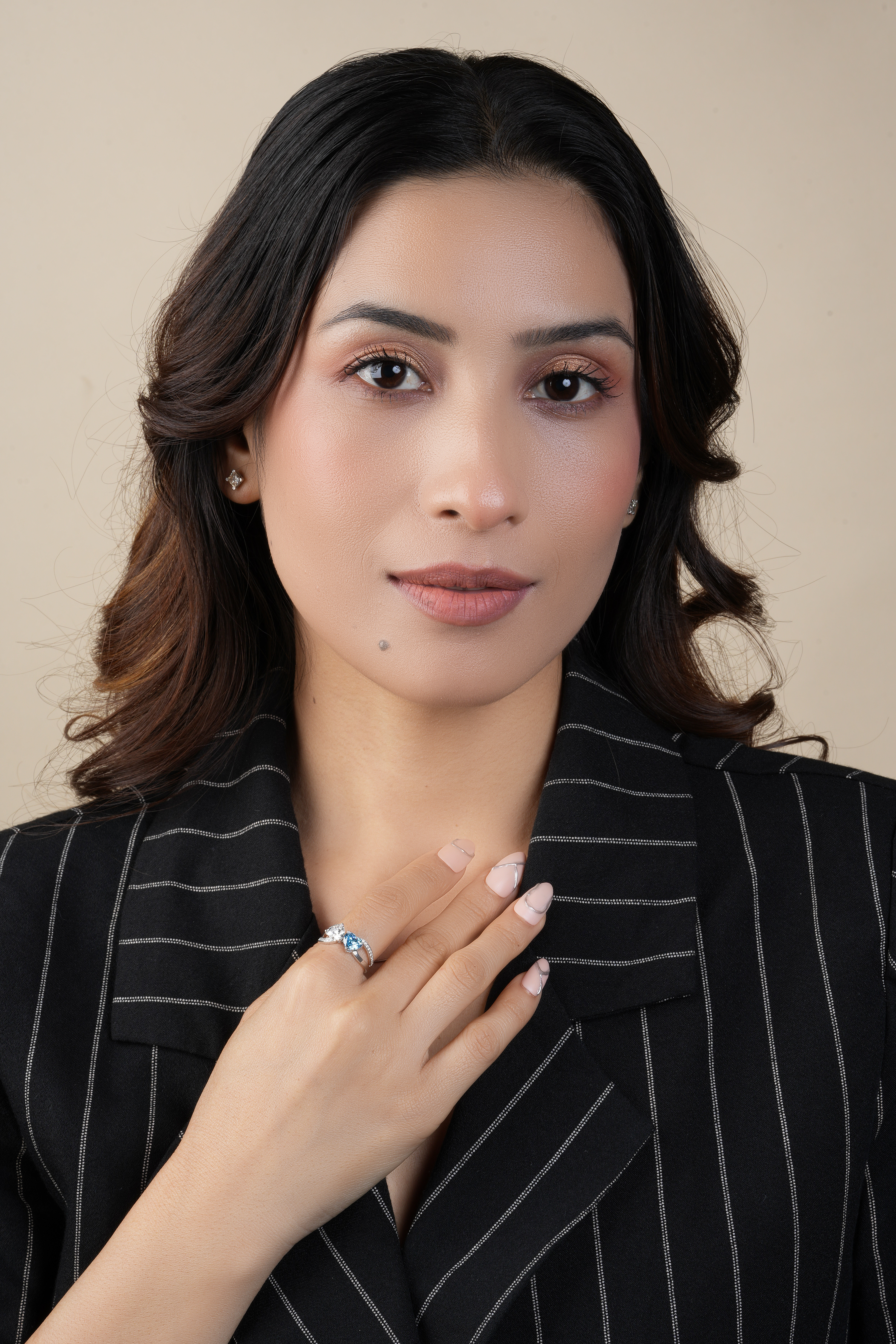 Double Heart Shape Diamond Engagement - Wedding Ring