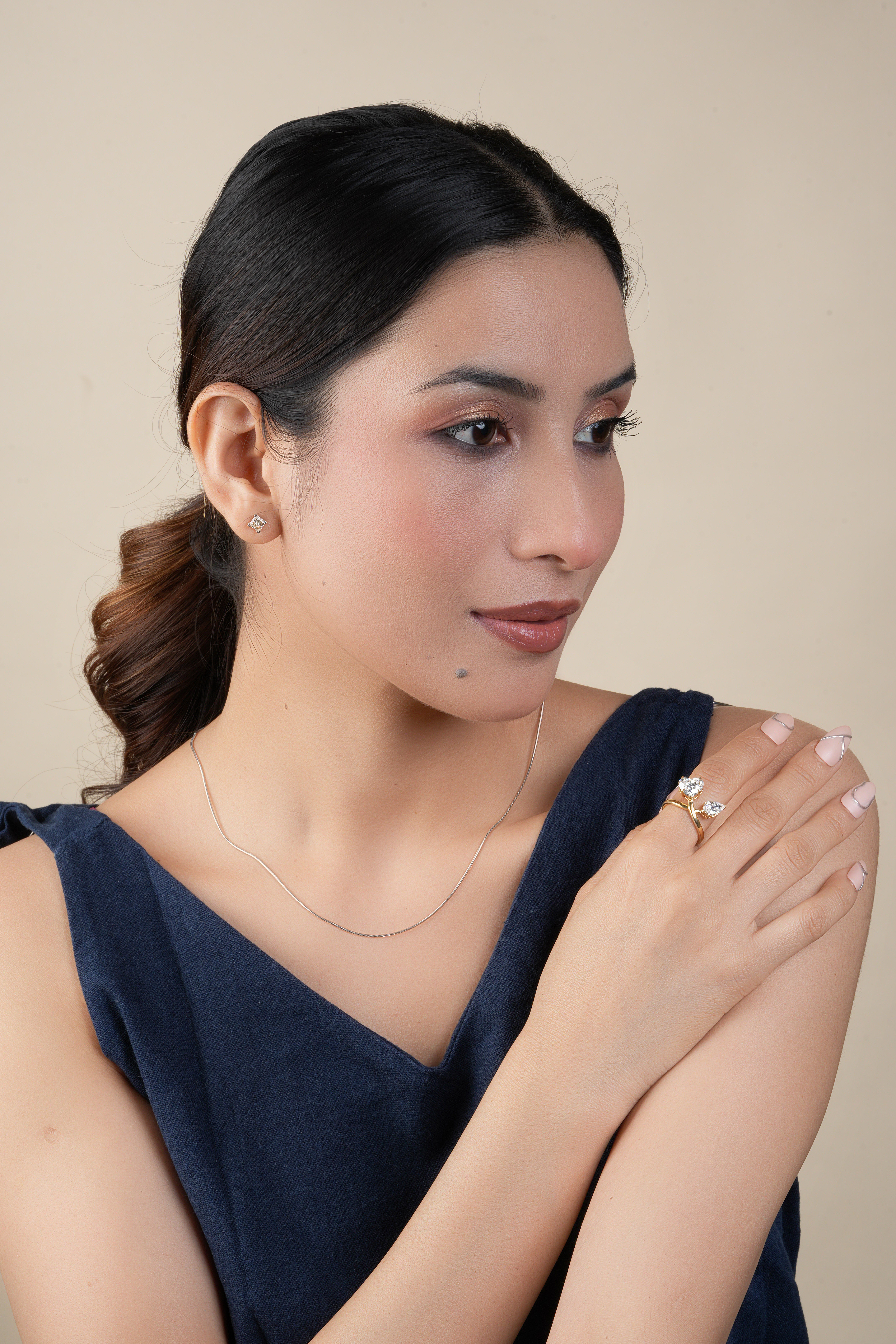 Heart & Pear Cut Diamond Toi-et-Moi Ring for Women