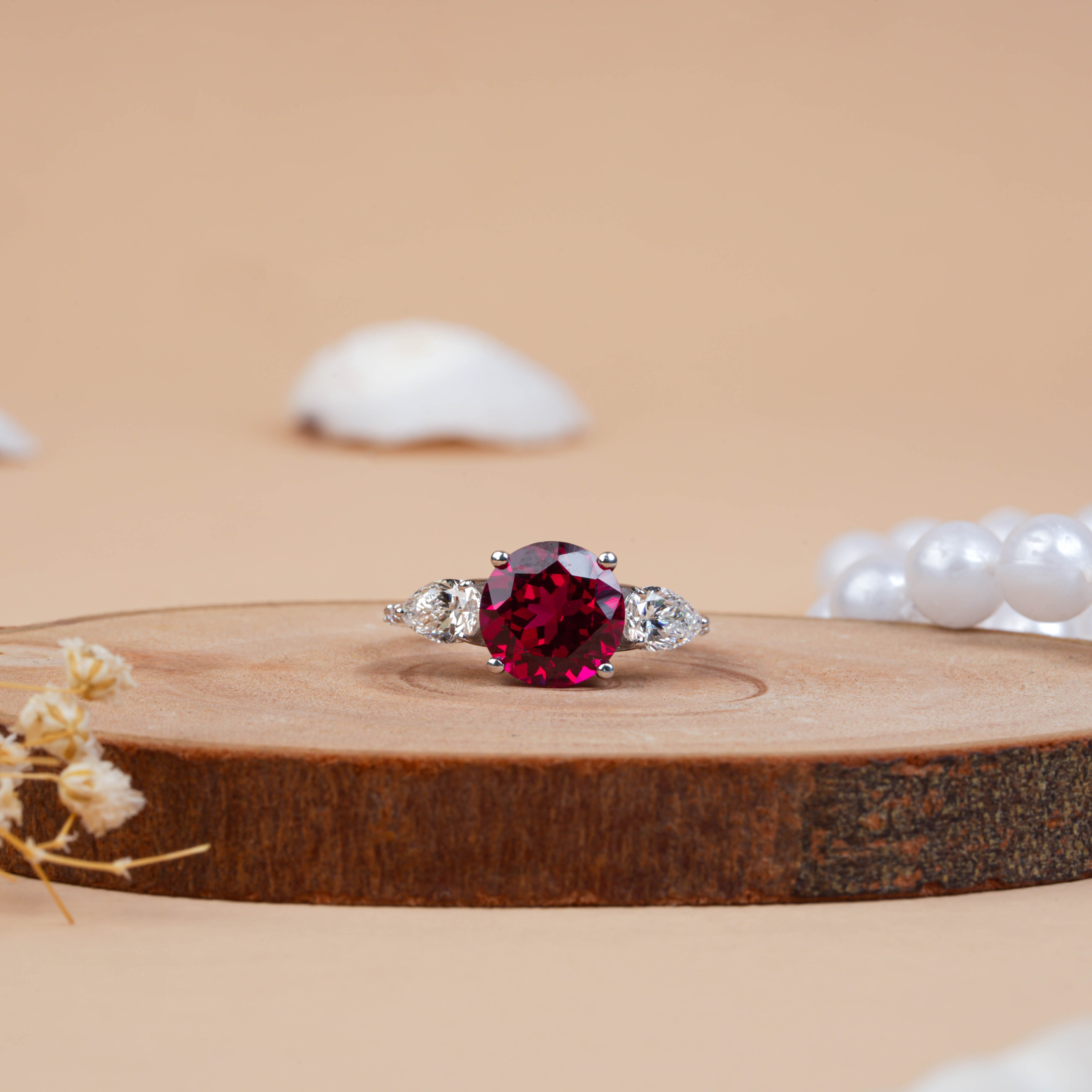 Full Eternity Pear & Round Wedding Band