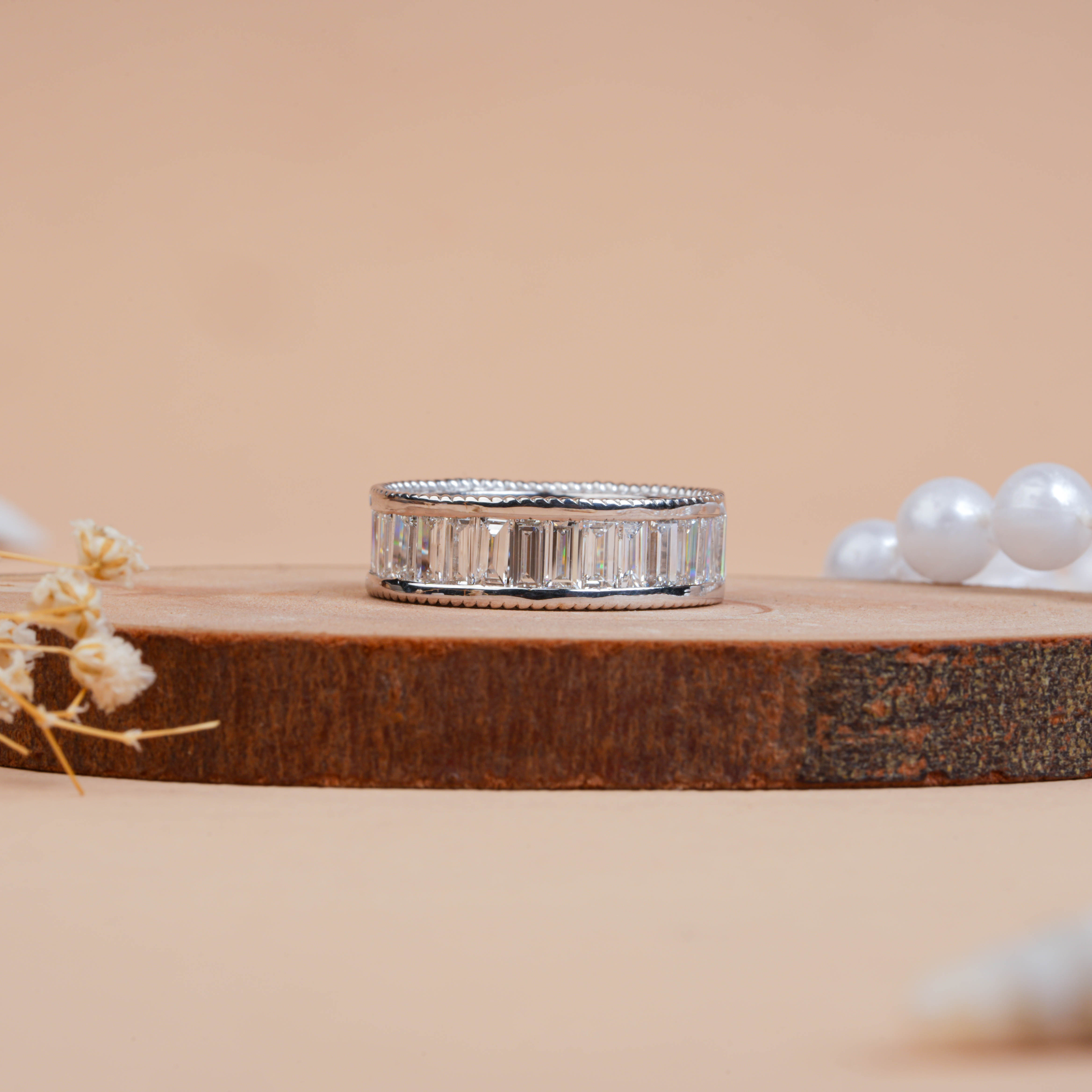 Baguette Lab-Grown Diamond Full Eternity Wedding Band